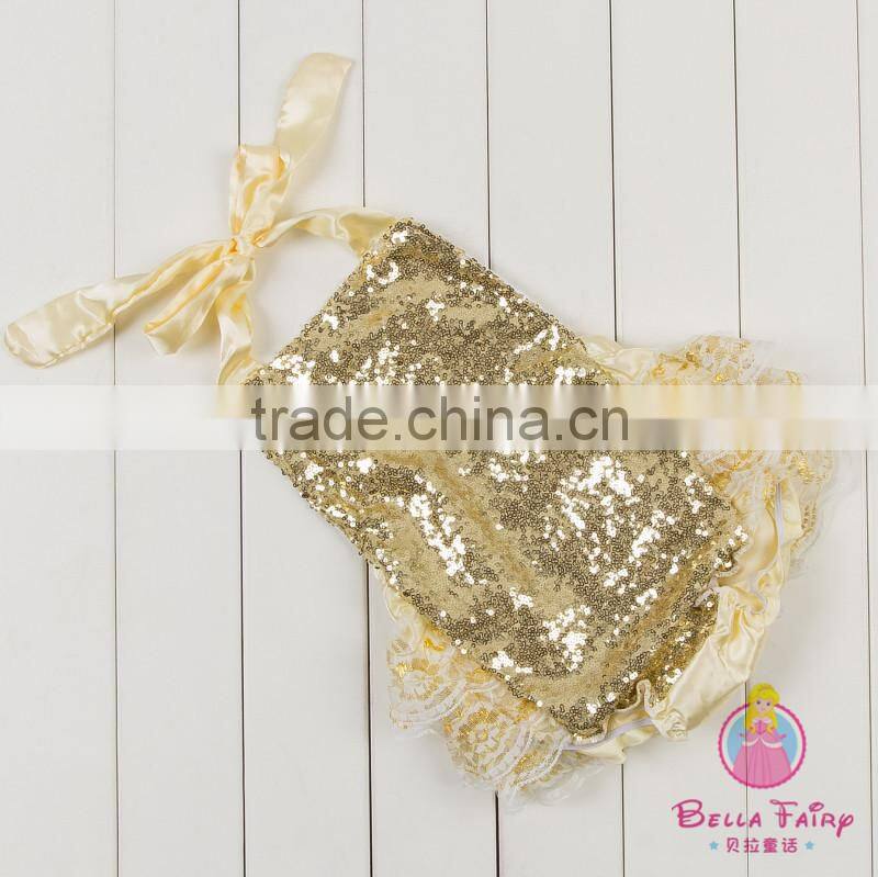 Wholesale baby romper with pom pom trim, girls boutique clothing,girls clothing