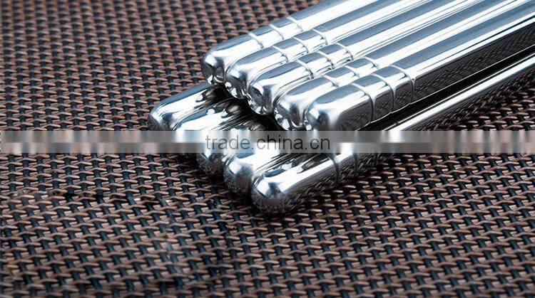 South Korean high-grade stainless steel chopsticks Korean square antiskid chopsticks tableware.High quality household chopsticks