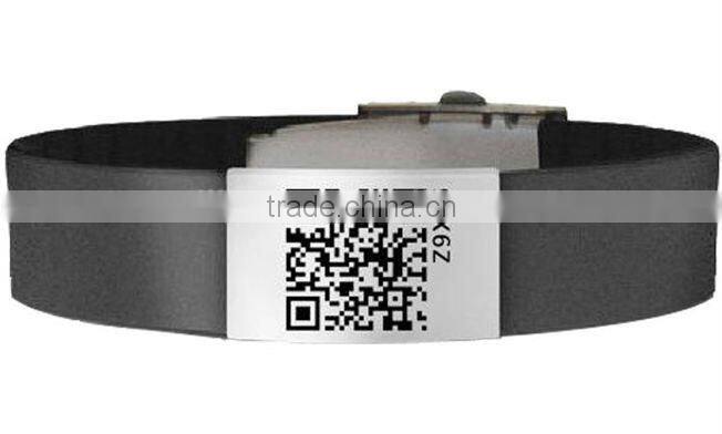 Stainless Steel Silicone ID Bracelet Silicone Metal Bracelet