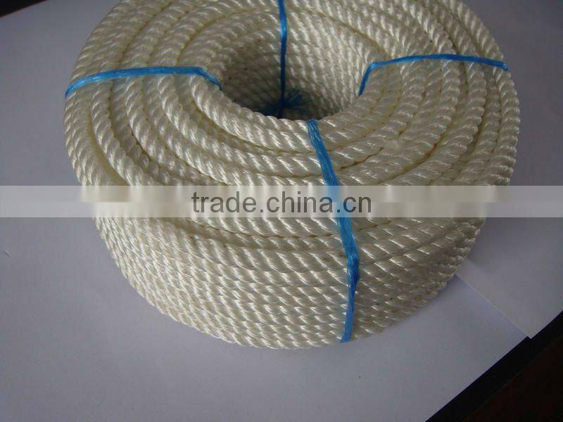 3 strands twist polyester rope for ship