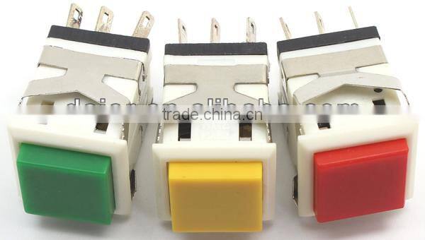KD2-23 ON-ON Green square push button switch