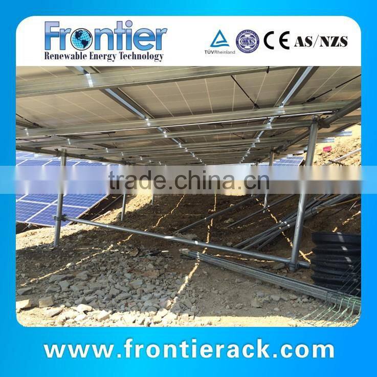 High efficiency ground solar panel mounting racking system