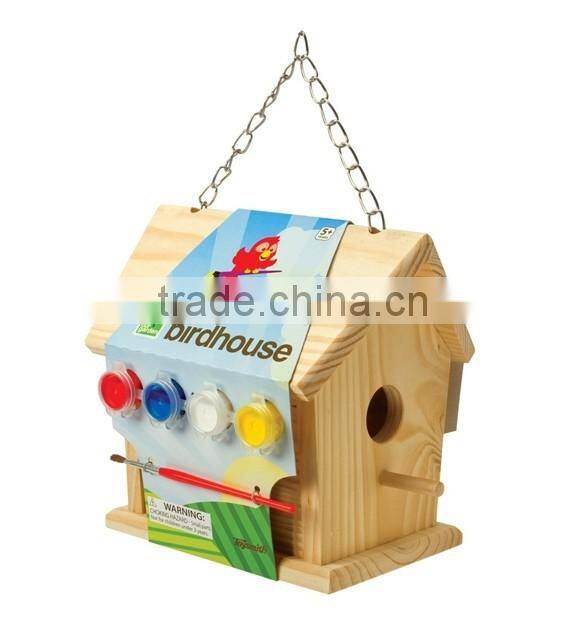 Self-assembled wooden birdhouse