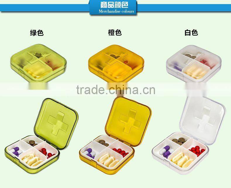 promotion 4 days cross Pill box/PP plastic pill box/Medical capsule holder