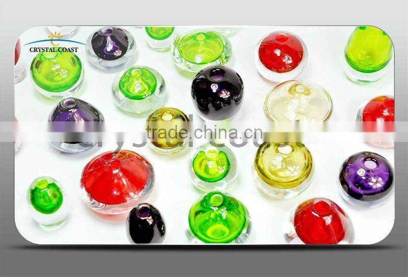 hand blown perfume bottles with lid;blue crystal glass aroma fragrance diffuser professional musk home ornament