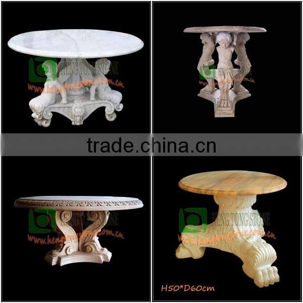 White Marble Round Table With Cherubim