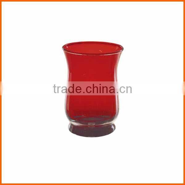 Factory price wholesale red glass hurricane candle holders