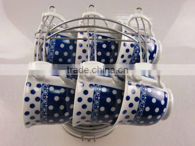 Stock set of coffee cup with saucer