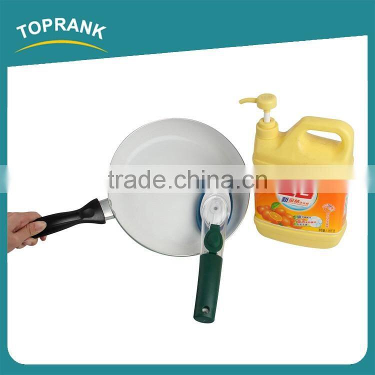 Toprank Detachable Hot Kitchen Liquid Dish Brush Soap Dispenser Bbq Soap Dispensing Dish Sponge Scouring Pad With Sponge