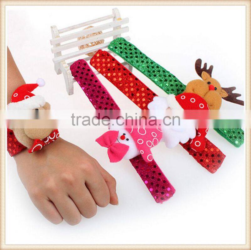 4Pattern Santa Claus Slap Circle Bracelet Christmas Jewelry Xmas Gif Party Decor
