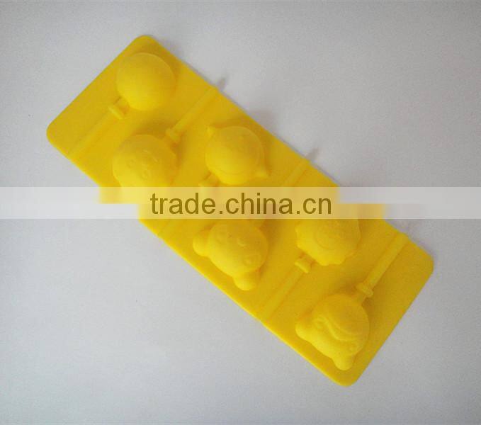 Hot selling 6 cups animal silicone ice cube tray