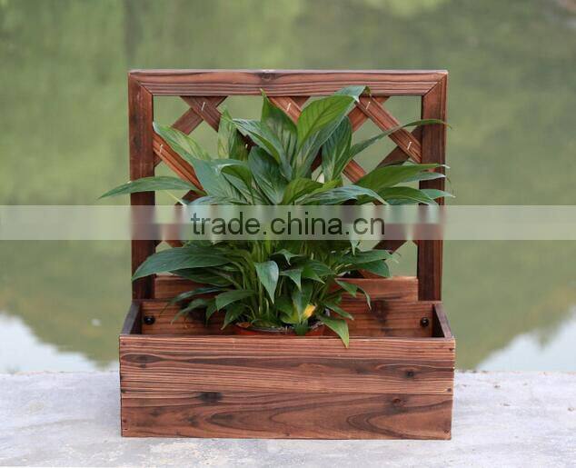 Outdoor wood Garden flower pot shelf