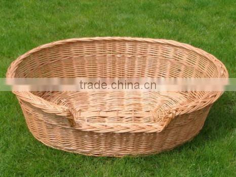natural oval wicker dog bed basket