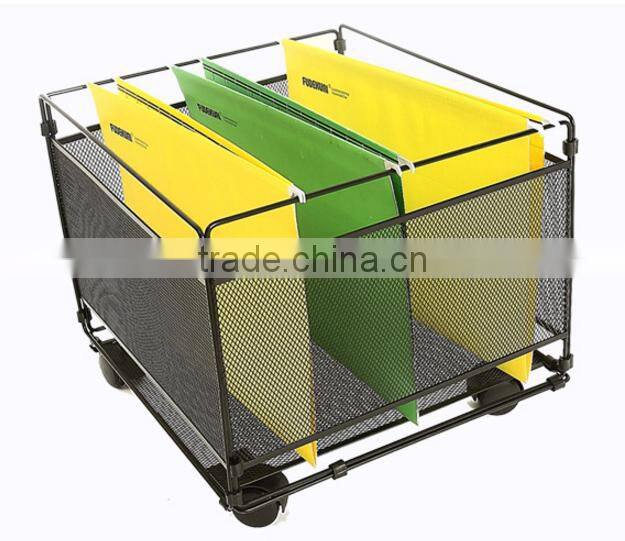 Convenient Mesh Office Desk Organizer With 4 Wheels