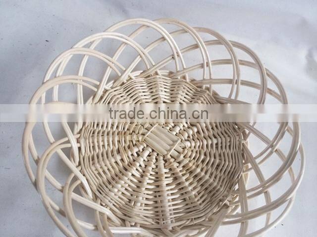 Sets decorative disposable wicker round basket tray