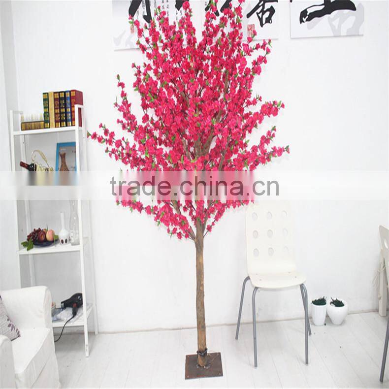SJZJN 307 Mini Fake Pink Peach Tree for Home Decoration /Mini Bonsai Pink Peach Tree