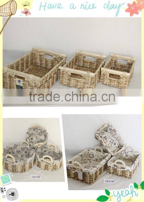 White Oval Wicker Storage Basket