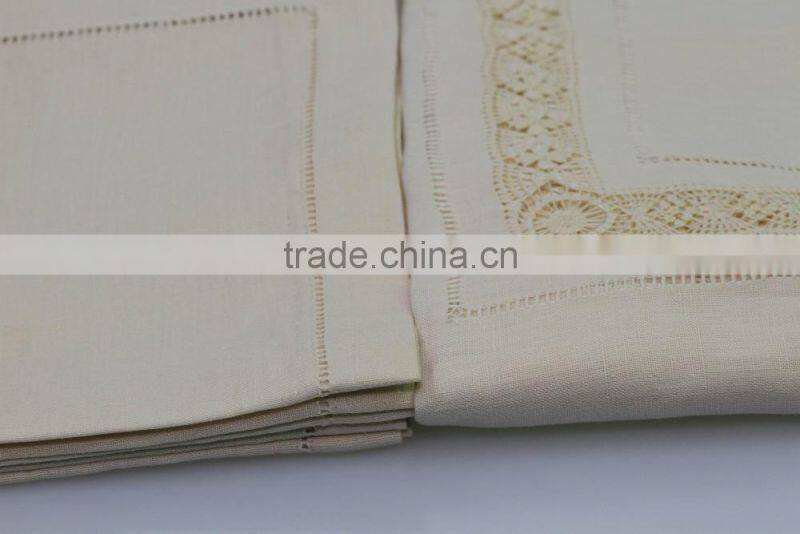 100% cotton plain hemstitched table napkins, set of 6