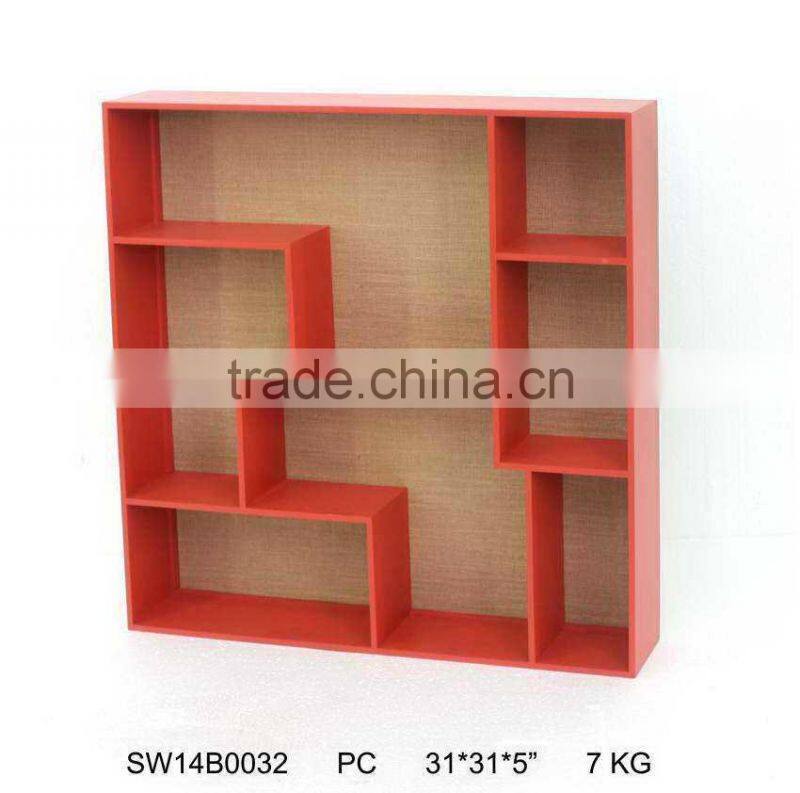 wood wall shelf in red design