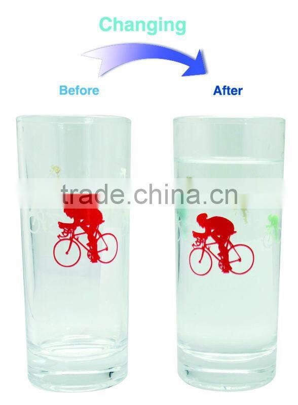 Promotional for beverage cold color changing glass cup