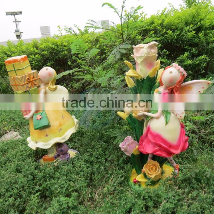 whoelsale cartoon fiberglass christmas garden statue decorations