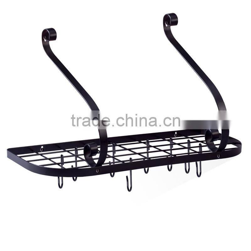 2017 Wholesale hot selling hanging pot rack, metal wall mounted holders