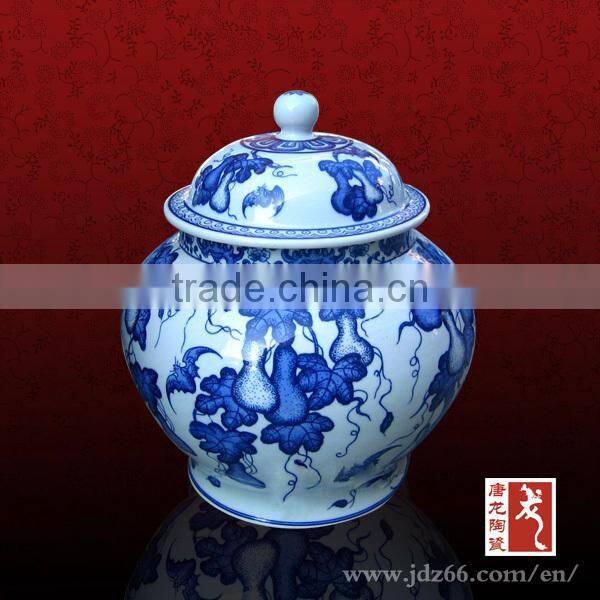 Excellent quality handpainted blue and white clay pots large jars for 2015 decoration