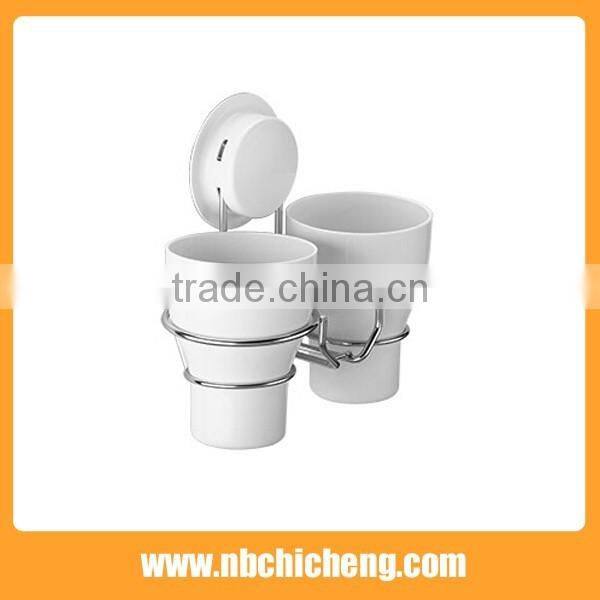 wall Cup Holder Suction Cup Bathroom Toothbrush Cup Holder double Cups Bathroom Accessories
