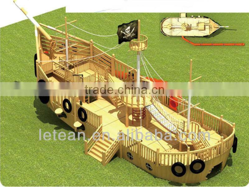 Eco-friendly non-toxic wooden pirate ship playground LT-2071A