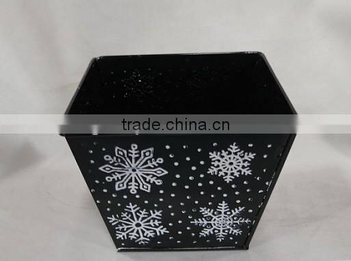 Square wash white plant zinc pot
