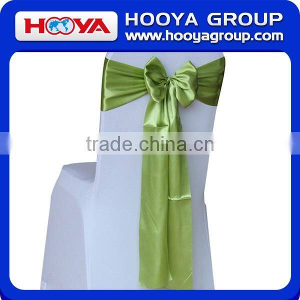 2015 Popular Selling Party Decoration Self-tied Beautiful Shiny Satin Chair Sash for Wedding