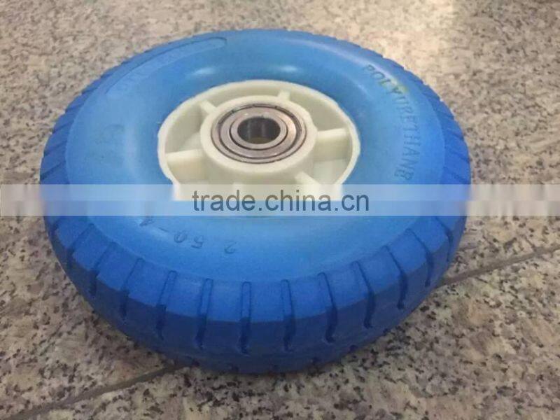 200mm PU foam trolley wheel 2.50-4 with plastic rim