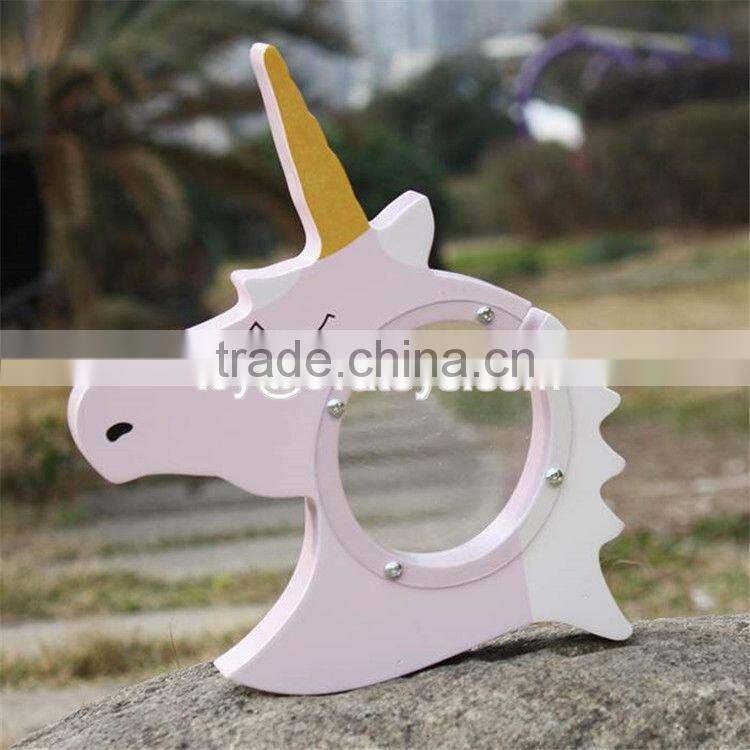 New design lovely wooden unicorn piggy bank for kids W02A257
