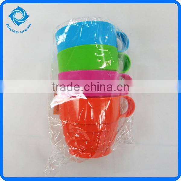 4PC Pure Colorful Plastic Water Cup Set