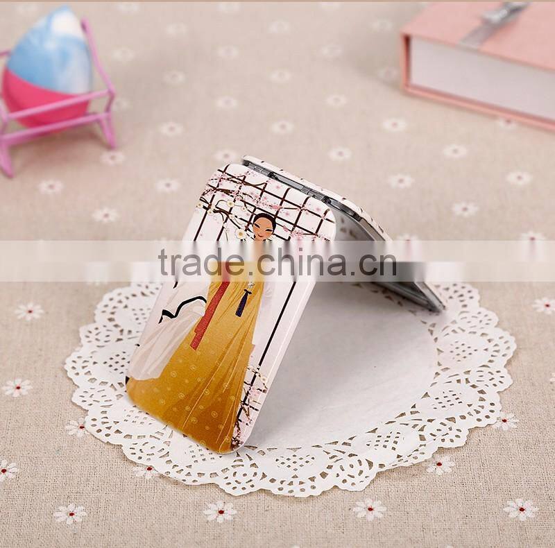 CJA17-Chrome Finishing customized Makeup Pocket hand mirror foldabel mirror