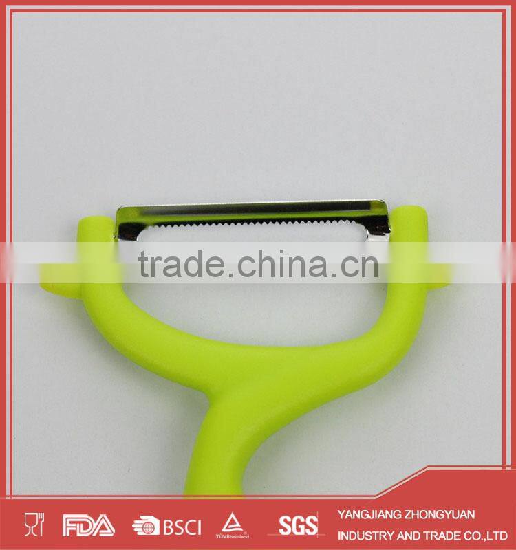 ZY-N1056 Hot selling stainless steel julienne vegetable peeler with unique style handle