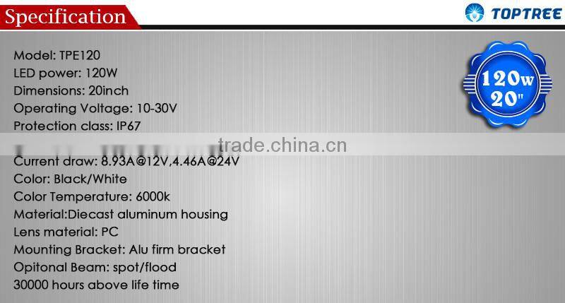 Cheap 120w led working lamp truck Marine curved led barlight