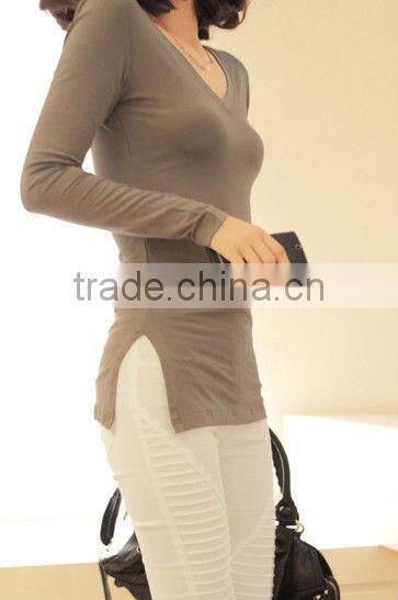 white tight fitted blank t-shirts women