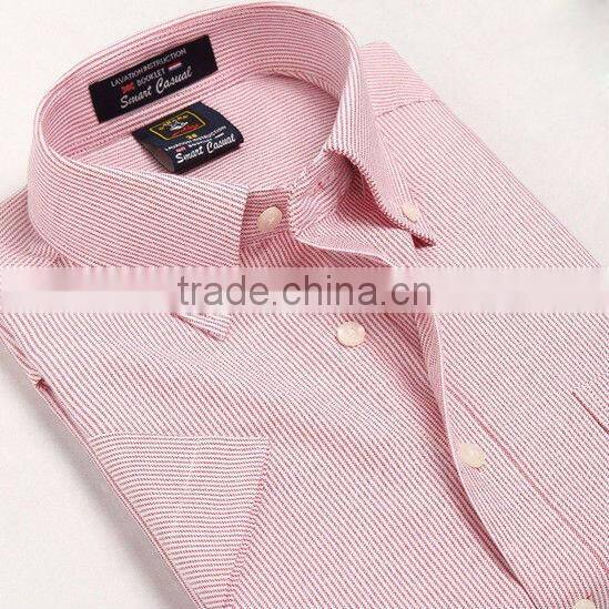 Man stripes button down collar oxford shirts short sleeve dress shirts