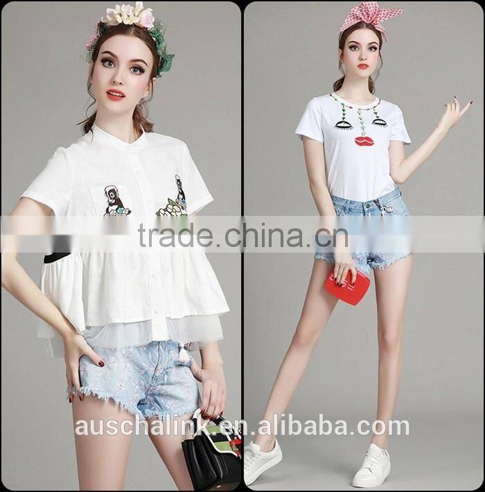 summer latest washed jeans model for sexy girls wholesale price