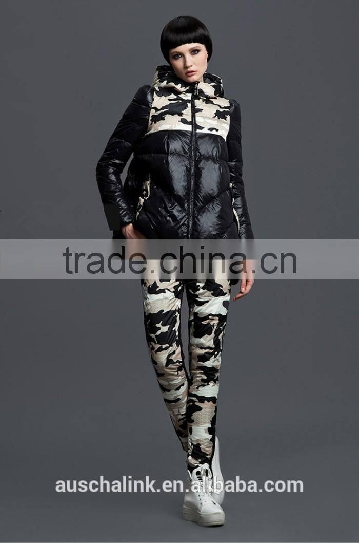 european style women camo down filled winter keep warm pants