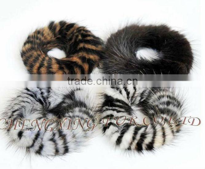 CX-E-11 Assorted Color Mink Fur Elastic Hair Accessories