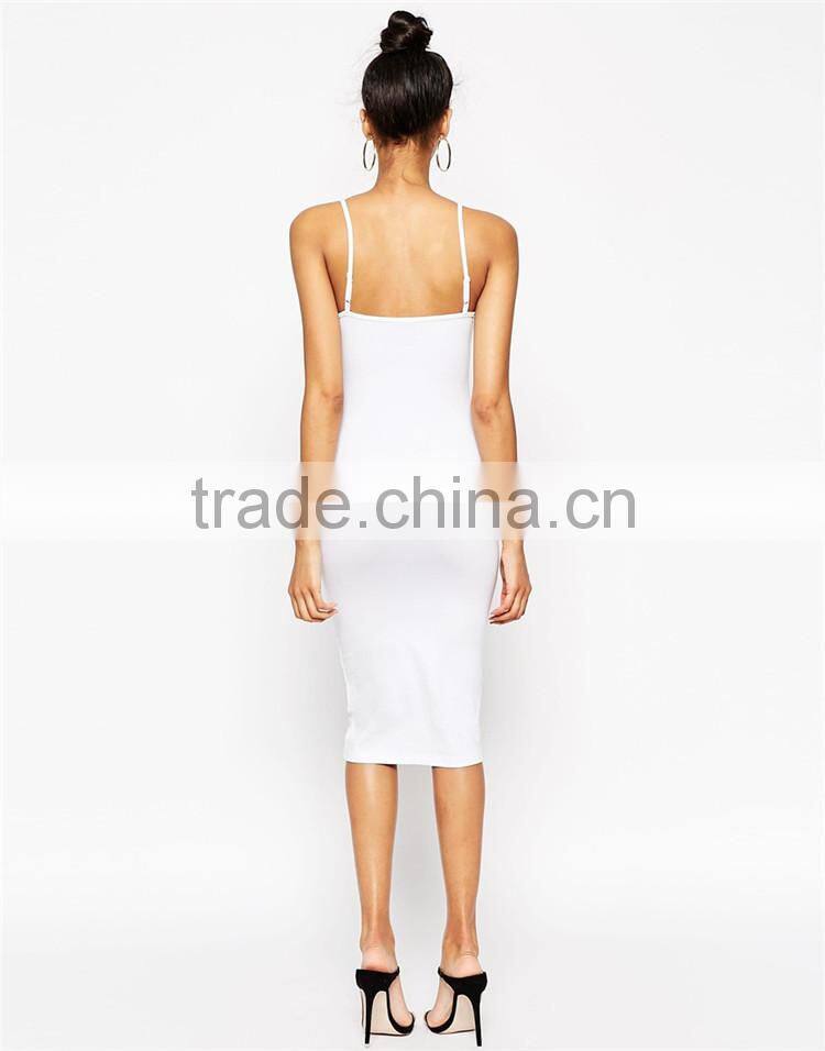 Womens spaghetti strap fancy midi cami fancy dress, bodycon black and white fancy dress