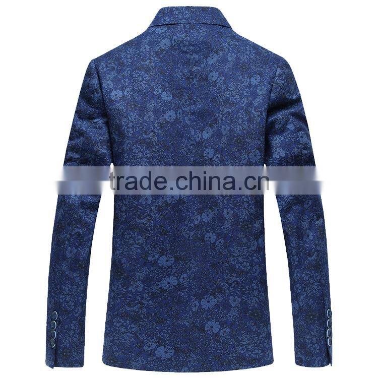 Wholesale Fashion Men'S Printed Suit Polyester Jacket Blzer Made In China