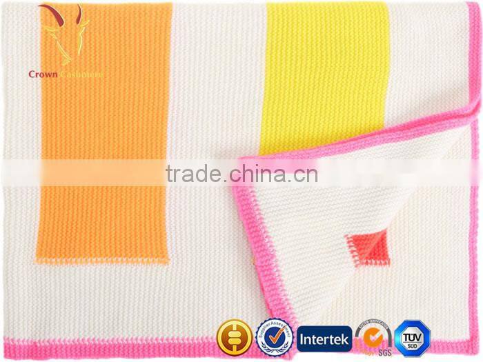 Super Soft Luxury Intarsia Knitted Cashmere Warm Baby Blanket