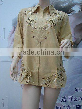 woman embroidery jumper long blouse