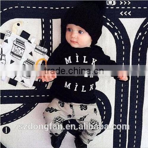 New 2016 fashion baby boy clothes cotton cartoon short-sleeved t-shirt+pants infant clothes 2pcs suit baby girl clothing sets