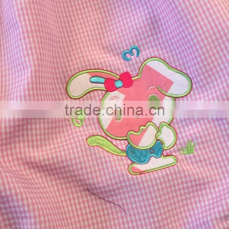 Girl Pink Easter Swing Top With Rabbit Embroidery, Cute Girl Summer Dresses Top LBYTZ001-11