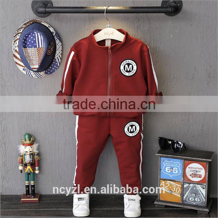 fashion casual cotton kids boys sport clothes and zip up hoodies sport wear sets