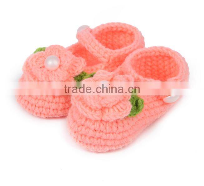 beautiful flower crochet shoes baby handkame knitting shoes